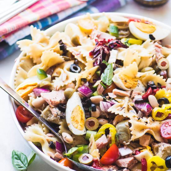Mediterranean Pasta Salad with Tuna