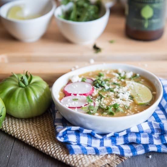 Green Tomato Beer Chicken Posole