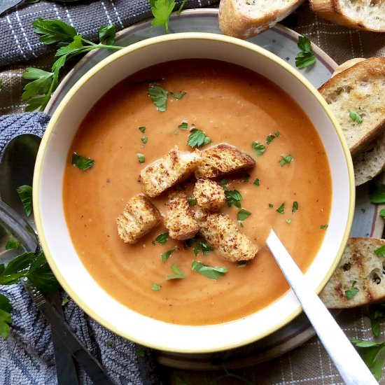 creamy (or not) roasted tomato soup