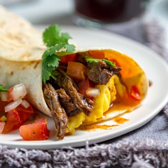 Barbacoa Breakfast Burrito