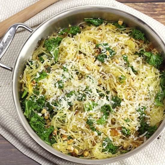 Spaghetti Squash with Kale & Walnut