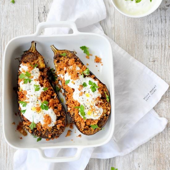 Roasted eggplant with kuskus