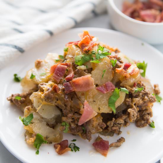 Crockpot Cheesy Cowboy Potatoes