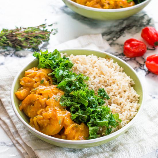 Jamaican curry shrimp