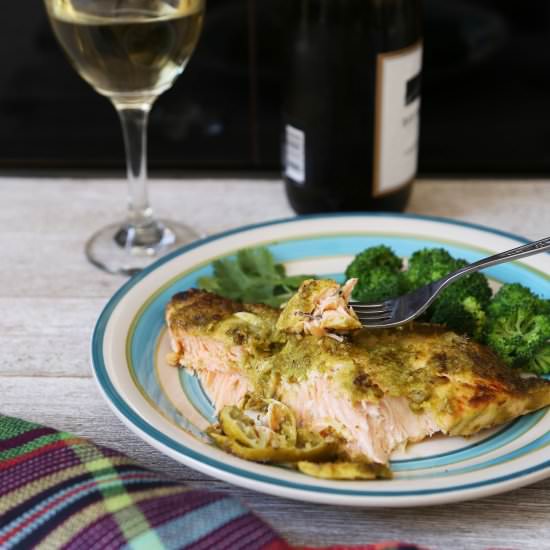 Salmon with Lime Cilantro Jalapeno