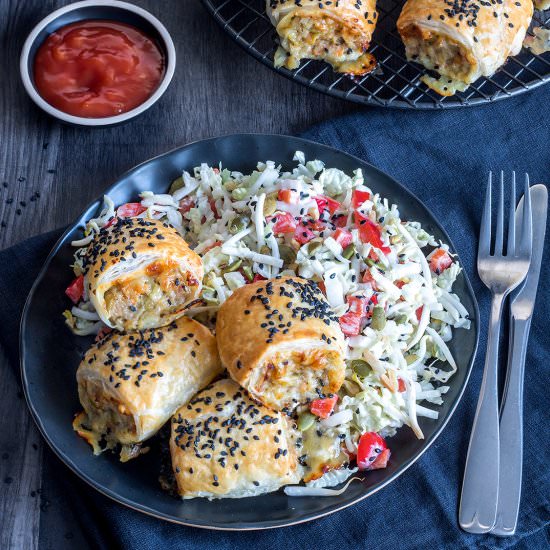 Pork, Apple & Cheddar Sausage Rolls
