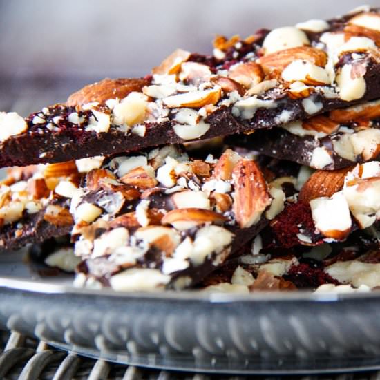 Blackcurrant & Almond Choc Bark