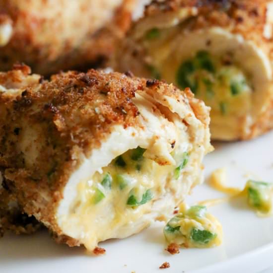 Cheesy Popper Baked Stuffed Chicken
