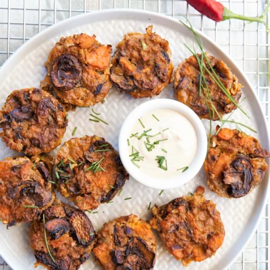 Sweet Potato Mushroom Cakes
