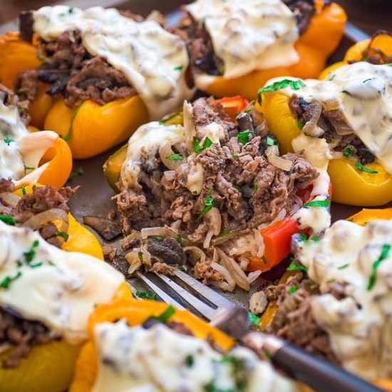 Philly Cheesesteak Stuffed Peppers