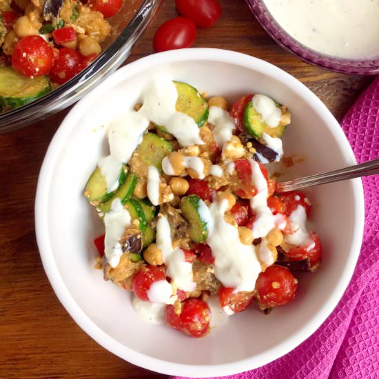 Chickpea Salad w/ Garlic Yogurt
