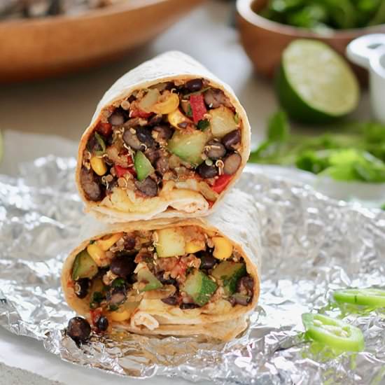 Black Bean and Quinoa Burritos