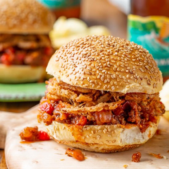 Sloppy Joes with Crispy Onions