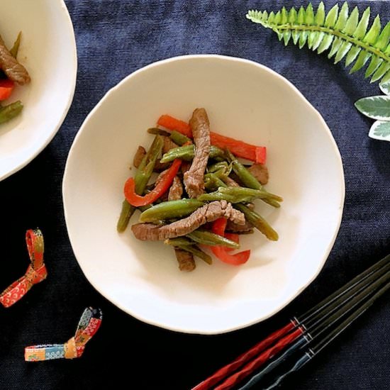 Sautéed Beef and Green Beans