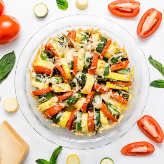 Parmesan, tomato and zucchini bake