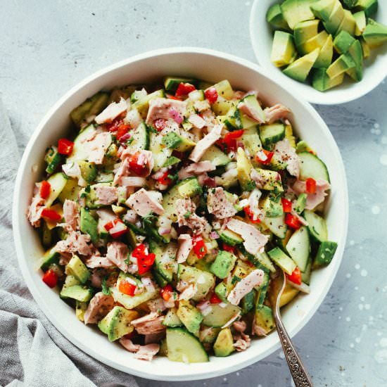 Easy Avocado Cucumber Tuna Salad