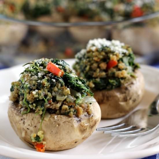 Easy Vegetarian Stuffed Mushrooms