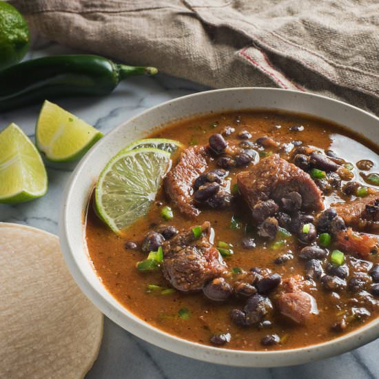 Mexican pork and black beans