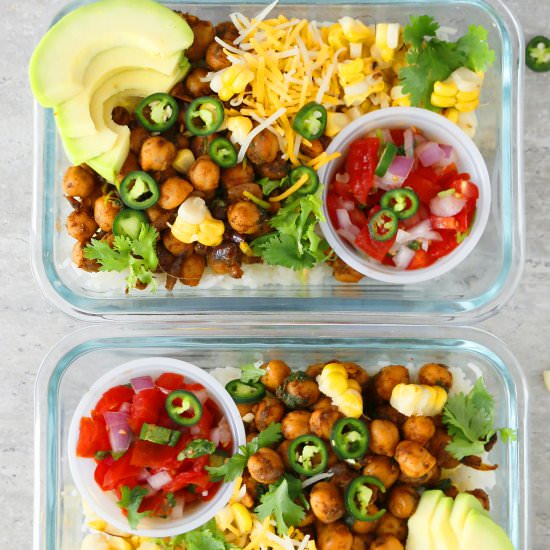 Chickpea Taco Meal Prep Bowls