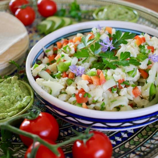 Cauliflower ceviche tacos