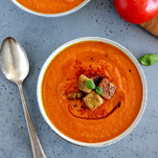Roasted Red Pepper and Tomato Soup