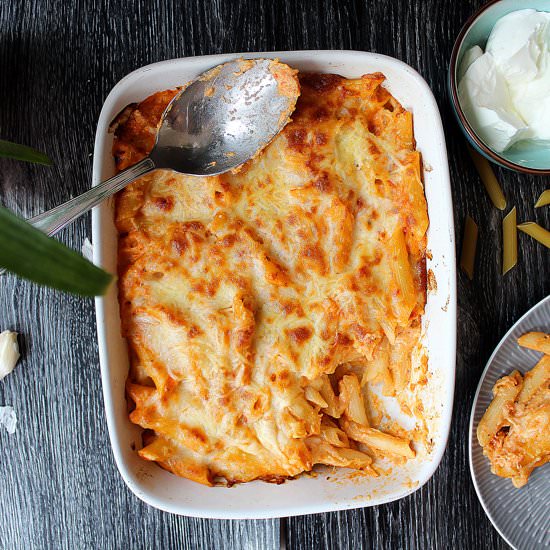 The creamiest penne bake