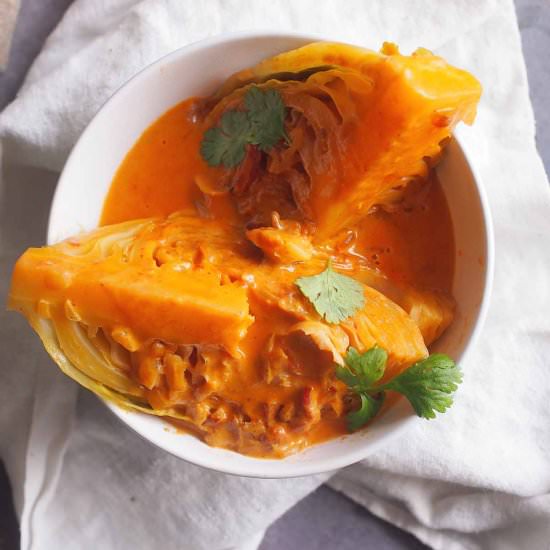 Creamy braised cabbage