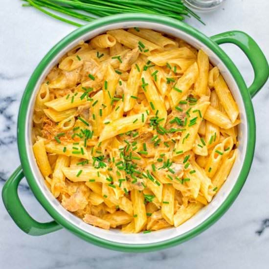 Vegan Buffalo Chicken Alfredo