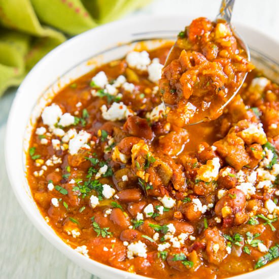 Pork Chili with Roasted Red Hatch