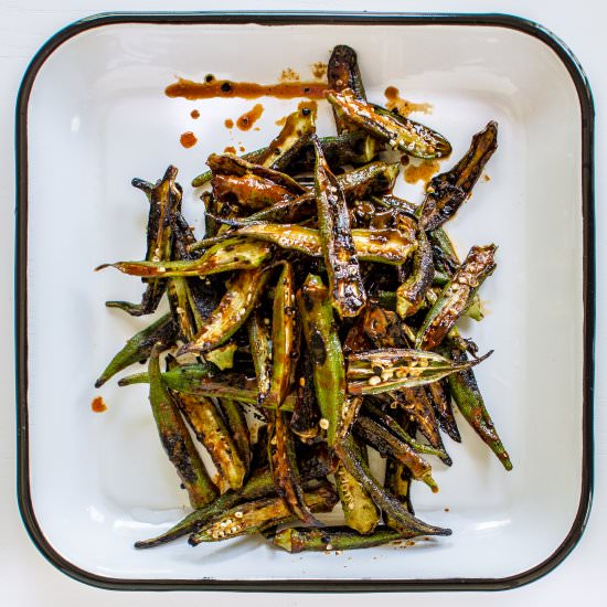 Charred Gochujang Okra