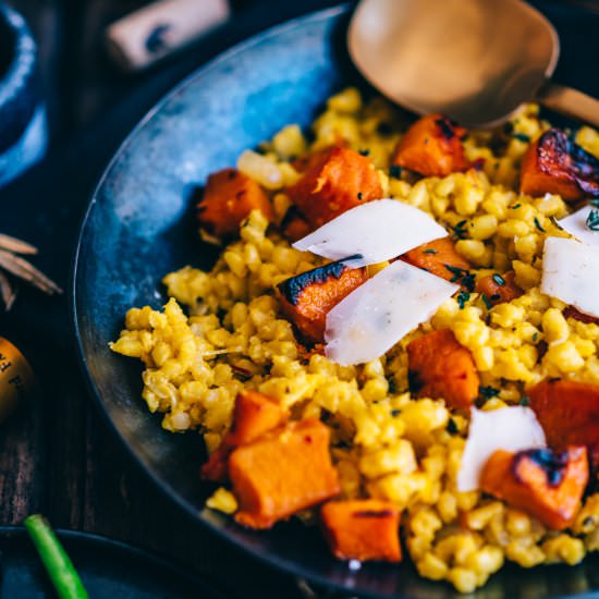 Saffron and Butternut Samp Risotto