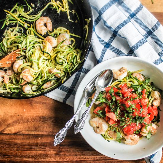 shrimp with zucchini noodles