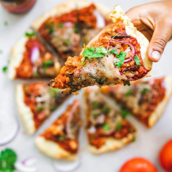 Peanut Butter & BBQ Jackfruit Pizza
