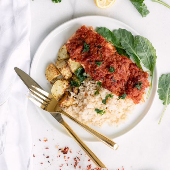Baked Salmon in Spicy Tomato Masala