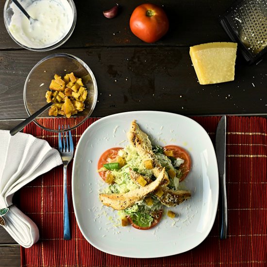 Easy & Fast Chicken Caesar Salad