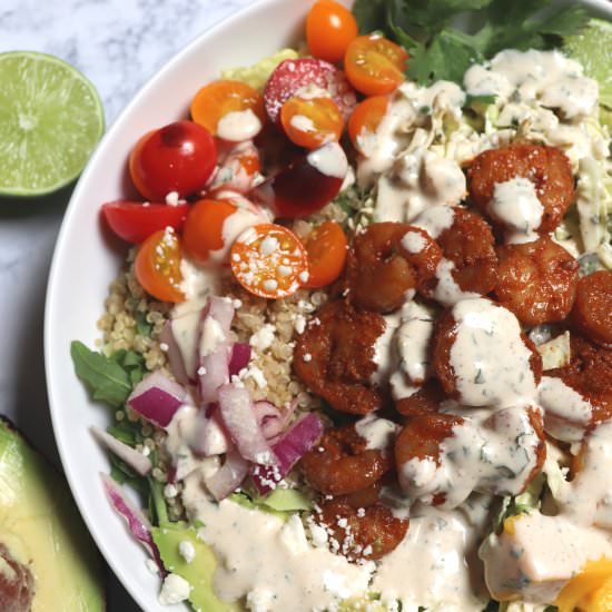 Healthy California Shrimp Taco Bowl