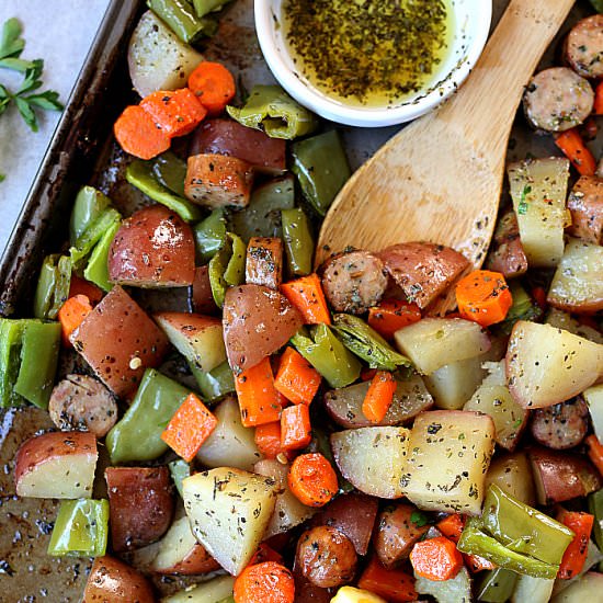 Sheet Pan Sausage & Vegetables
