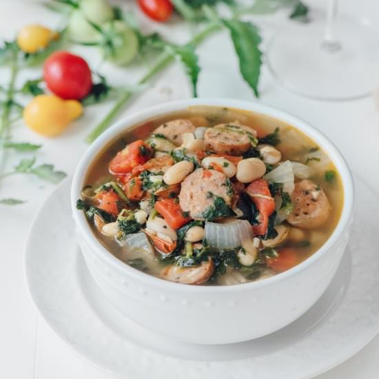 Healthy Sausage White Bean Soup