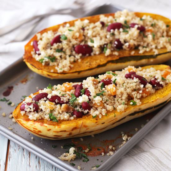 Quinoa Stuffed Delicata Squash