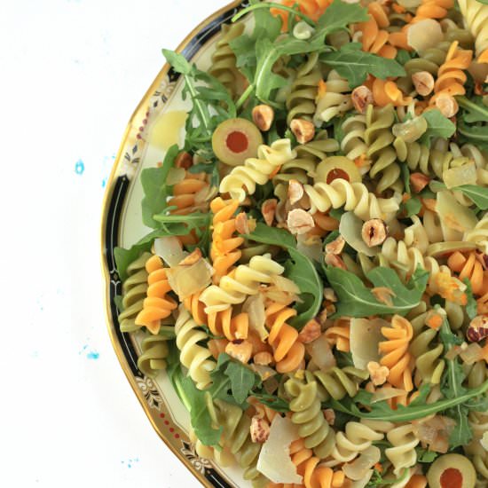 Olive Pasta and Kumquat Vinaigrette