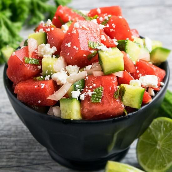 Watermelon Salad with Feta & Mint