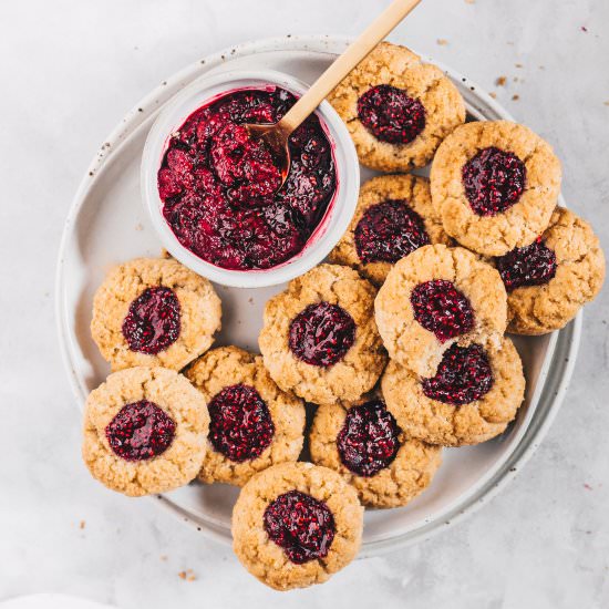 PALEO RASPBERRY THUMBPRINT COOKIES