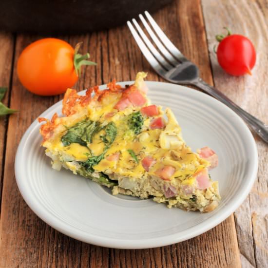 Quiche With Hash Brown Crust
