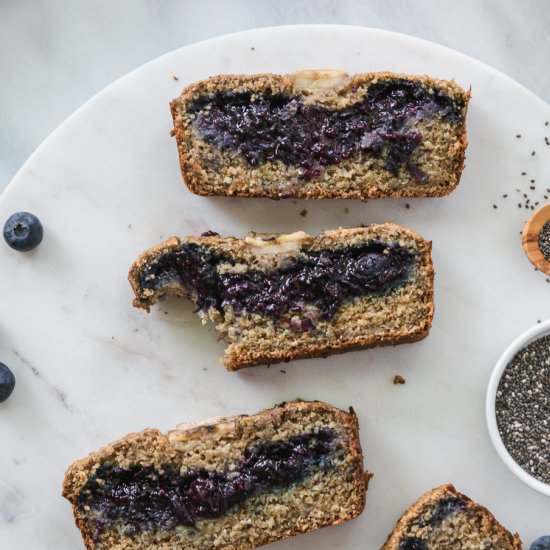 Blueberry Chia Jam Banana Bread