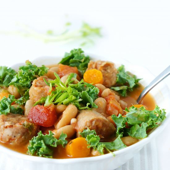 Sausage, Kale & White Bean Soup