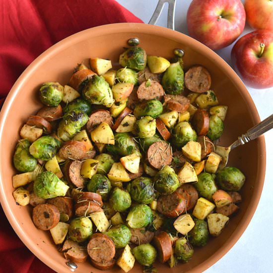 Apple Sausage Brussels Sprouts Hash