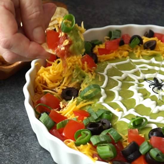 Spooky 8-Layer Taco Dip