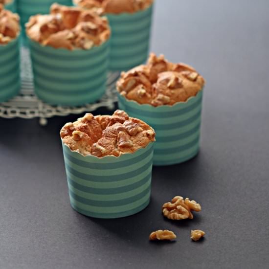 Walnut Honey Chiffon Cupcakes