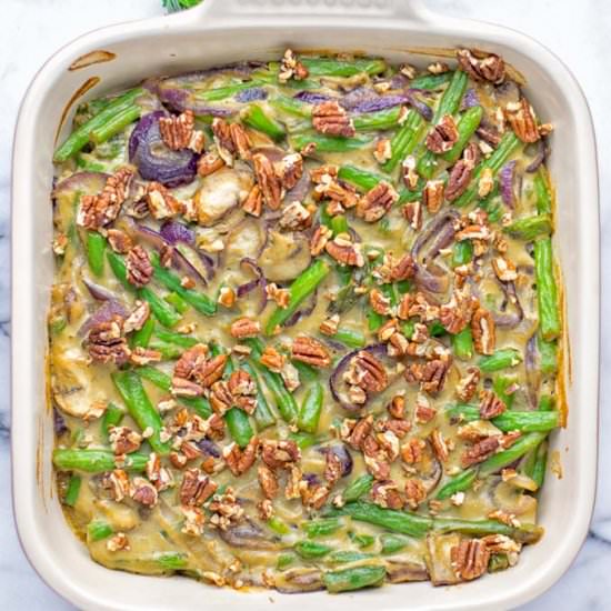 Green Bean Casserole w Maple Pecans