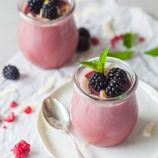 Vegan Blackberry Coconut Panna Cott